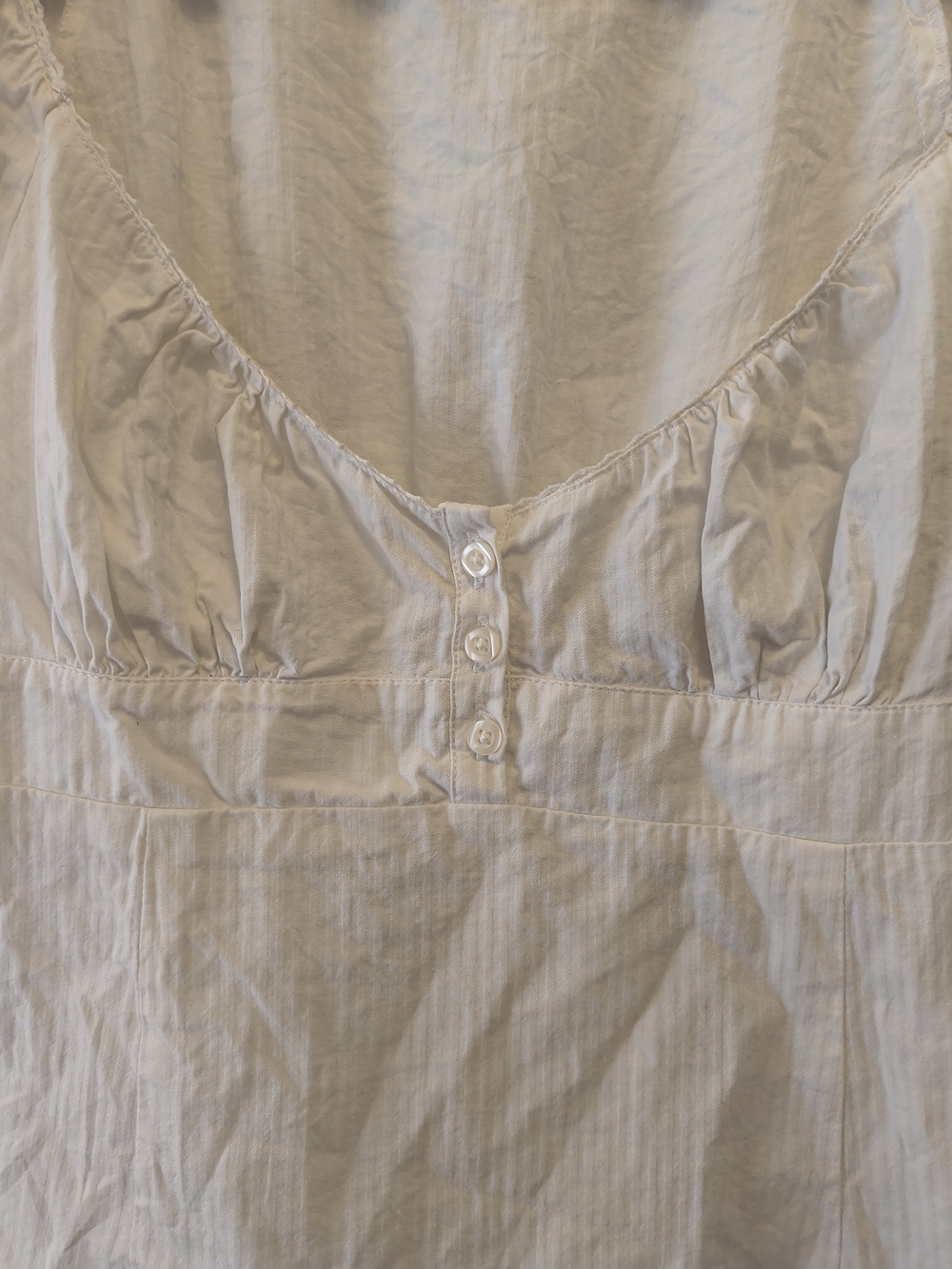 Brandy Melville White Puff Sleeve Lace Trim Blouse - Picture 3 of 9